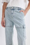 Wide Leg Fit Geniş Kalıp Normal Bel Geniş Paça Jean Pantolon D2214AX24SM