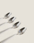 Фото #3 товара Set of steel dessert spoons with scored handle