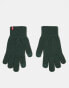 Levi's touch screen knit gloves with tab logo in green