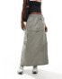 Nike Woven 2 n 1 maxi and mini skirt with zip detail in grey