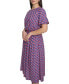 ფოტო #3 პროდუქტის Women's Geo-Print Puff-Sleeve Midi 2-Pc. Dress