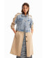 Фото #2 товара Women's Hybrid denim trench coat