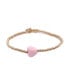 Non-Tarnishing Gold filled, 3mm Gold Ball and Pink Heart Stretch Bracelet
