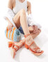 Фото #2 товара Public Desire Idris mid heeled sandal with ankle ties in orange