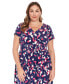 Фото #4 товара Plus Size Printed Smocked-Front Dress