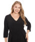 Фото #4 товара Plus Size Topstitched 3/4-Sleeve Dress