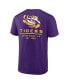 Фото #2 товара Men's Purple LSU Tigers Game Day 2-Hit T-shirt