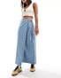 Vero Moda denim maxi wrap skirt in light blue