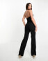 Vesper Tall halterneck wide leg jumpsuit in black