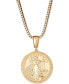 ფოტო #1 პროდუქტის Men's Coin 24" Pendant Necklace in 14k Gold-Plated Sterling Silver