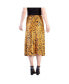 Фото #2 товара Women's Silky Sateen Leopard Print Midi Skirt
