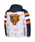 ფოტო #3 პროდუქტის Men's White, Navy Chicago Bears Thursday Night Gridiron Raglan Half-Zip Hooded Jacket