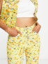 Фото #3 товара Neon Rose high waist flare jeans in 70s floral denim co-ord