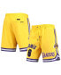 ფოტო #2 პროდუქტის Men's LeBron James Gold Los Angeles Lakers Player Replica Shorts