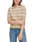 Фото #4 товара Women's Cotton Textured Stripe Elbow-Sleeve Sweater