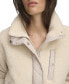 Women's Mixed Media Sherpa And Quilt Jacket With Adjustable Waist