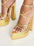 Фото #3 товара Ego Whole Life platform heel strappy sandals in gold