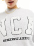 Фото #5 товара ASOS Weekend Collective sweat with varsity logo in grey marl