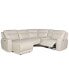 Фото #16 товара CLOSEOUT! Blairemoore 5-Pc. Leather Power Chaise Sectional with 1 USB Console and 2 Power Recliners, Created for Macy's