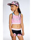 ფოტო #3 პროდუქტის Girl Two Piece Swimsuit Black With Big Flowers - Toddler Child