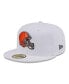 Фото #1 товара Men's White Cleveland Browns Omaha 59FIFTY Fitted Hat