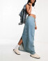 Фото #1 товара ASOS DESIGN denim parachute midi skirt in bue