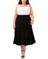 ფოტო #3 პროდუქტის Plus Size Pull-On Tiered Midi Skirt