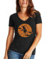 ფოტო #1 პროდუქტის Women's Spooky Witch Word Art V-neck T-shirt
