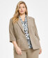 Plus Size Zip-Pocket One-Button Blazer