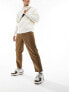 Фото #1 товара Farah hawtin corduroy tapered cropped trousers in brown