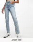 ASOS DESIGN Tall slim mom jeans in mid blue W26 L38 - фото #2