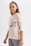 Kız Çocuk Tom & Jerry Uzun Kollu Pijama Takımı