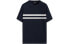 Фото #1 товара Футболка мужская Massimo Dutti SS23 двухцветная коротким рукавом цвета темно-синий