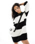 Фото #2 товара ASOS DESIGN knitted crew neck mini dress in stripe