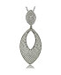 ფოტო #1 პროდუქტის Suzy Levian Sterling Silver Cubic Zirconia Pave Marquise Large Disk Pendant Necklace