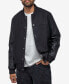 Men's Wool Varsity with Grainy Polyurethane Sleeves Bomber Jacket