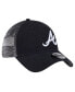 Men's Navy Atlanta Braves Team Slick Trucker 9TWENTY Adjustable Hat