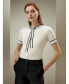 ფოტო #4 პროდუქტის Women's Silk Knit Top with Ribbons