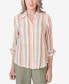 Фото #1 товара Women's Tuscan Sunset Striped Textured Button Down Top