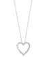 ფოტო #3 პროდუქტის Lab Grown Diamond Open Heart Pendant Necklace (1/2 ct. t.w.) in 14k White Gold, 16" + 2" extender