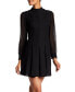 Фото #1 товара Cynthia Steffe 156793 Women's Arden Mock Neck Sheer Sleeve Dress Black Sz. 0