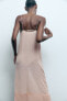 Фото #4 товара Комбинированное платье в бельевом стиле ZARA