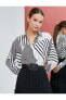 Фото #3 товара Рубашка женская Koton Геометрический узор Длинный рукав кнопки