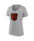 ფოტო #3 პროდუქტის Women's Heather Charcoal Cleveland Browns Dawg Logo V-Neck T-shirt