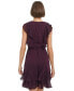 ფოტო #2 პროდუქტის Women's V-Neck Clip-Dot Ruffle Dress