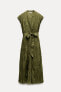 Фото #9 товара Платье из жатой ткани с поясом — zw collection ZARA