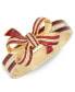 ფოტო #1 პროდუქტის Gold-Tone Pavé & Glitter Red Tied-Bow Bangle Bracelet, Created for Macy's