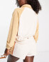 Volcom mioumeow towelling long sleeve jumper co-ord in sand