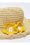 Фото #2 товара 3 Boyutlu Çiçek Detaylı Kız Bebek Hasır Şapka