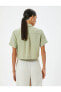 Modal Kumaş Crop Gömlek Kargo Cepli Metal Aksesuar Detaylı